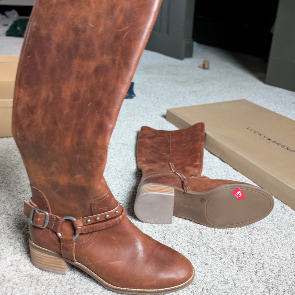 Lucky Brand Women's Brown Leather Boots